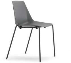 Jedálenská stolička Com, nohy čierne RAL9017,  sivá antracit RAL 7011