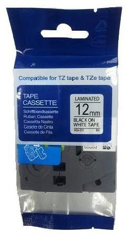 Samolepiaca páska Brother TZe-231 12 mm biela/čierna