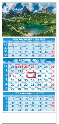 Plánovací kalendár ŠTANDARD 3M modrý 2025