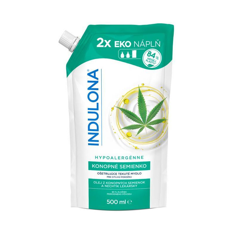 Tekuté mydlo INDULONA náhradná náplň 500 ml Konopné semienko