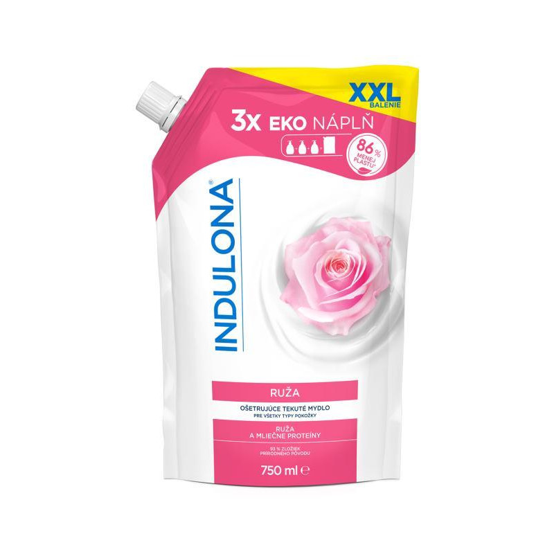 Tekuté mydlo INDULONA náhradná náplň 750 ml Ruža