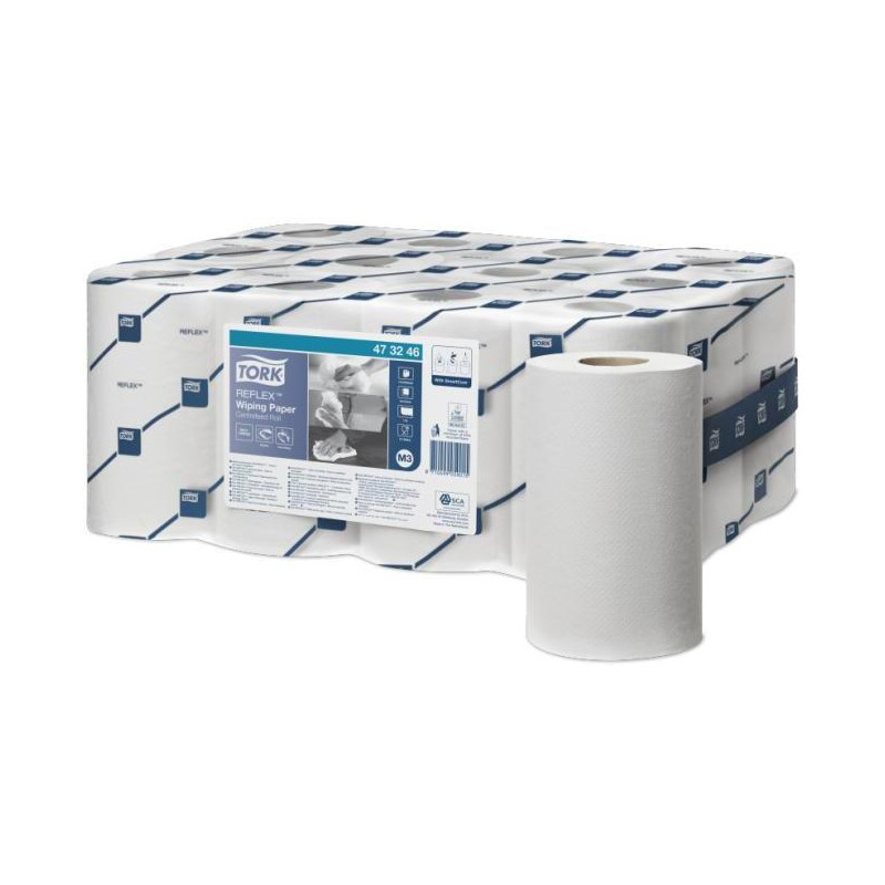 Papierové utierky v rolke 1-vrstv. TORK Reflex biele M3 (12ks)