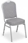 Banketová stolička Silver Smooth, strieborný rám, látka sivá