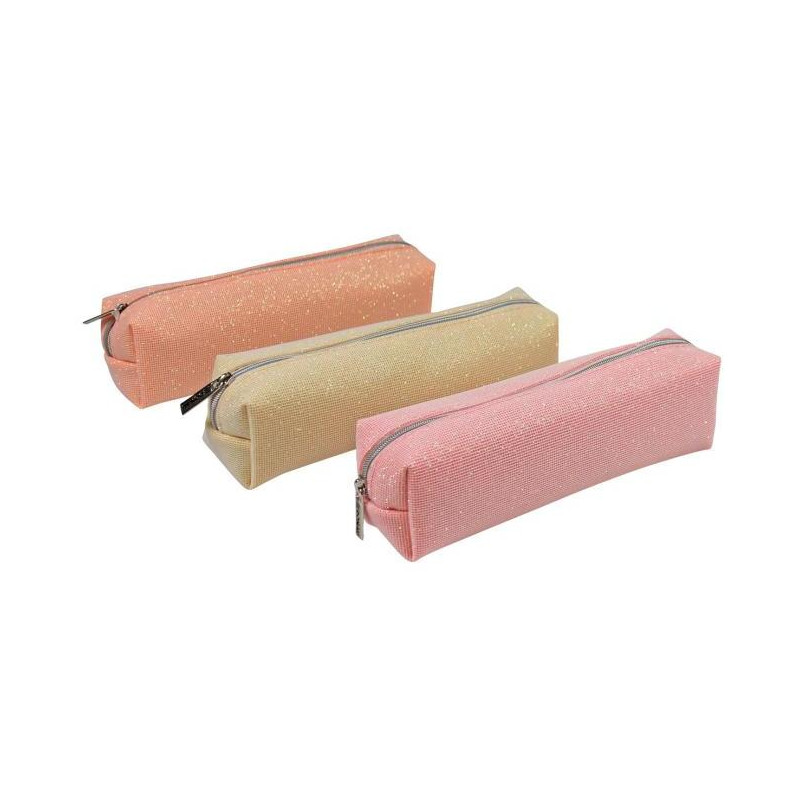 Puzdro na perá DONAU glitrové mix farieb