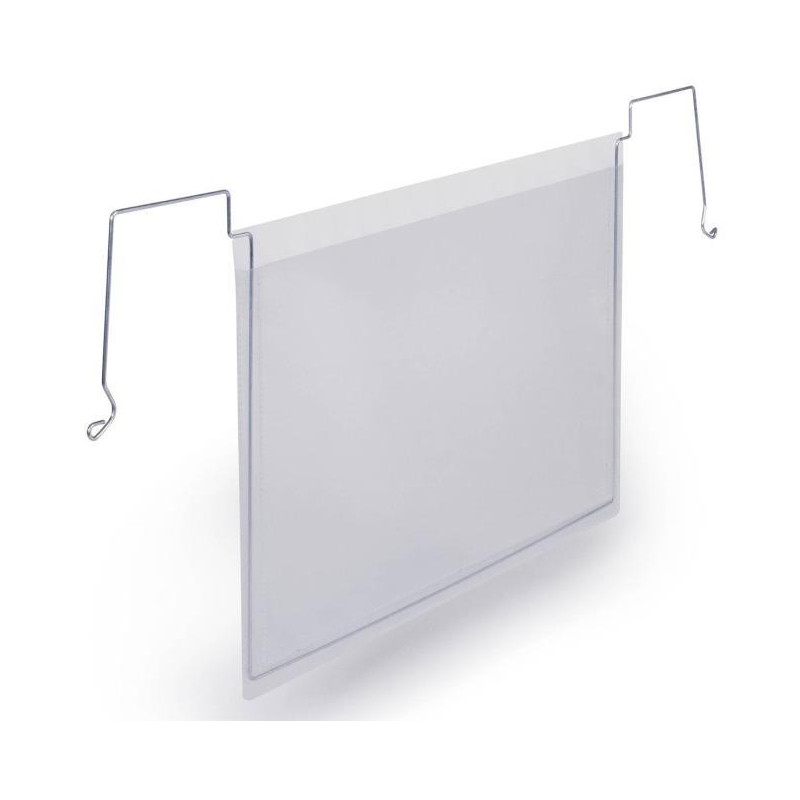 Závesné vrecko s drôteným vešiakom na šírku A5, 50ks, transparentné Vrecko s drôteným závesom A5