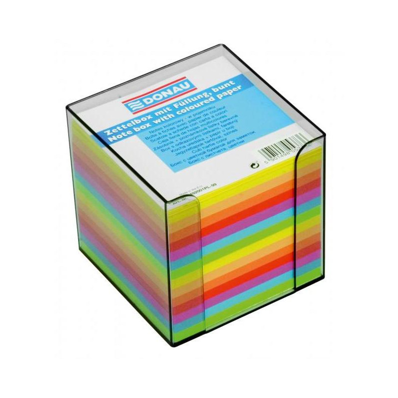 Bloček kocka nelepená, 90x90x90 mm, neónové farby, dymová krabička