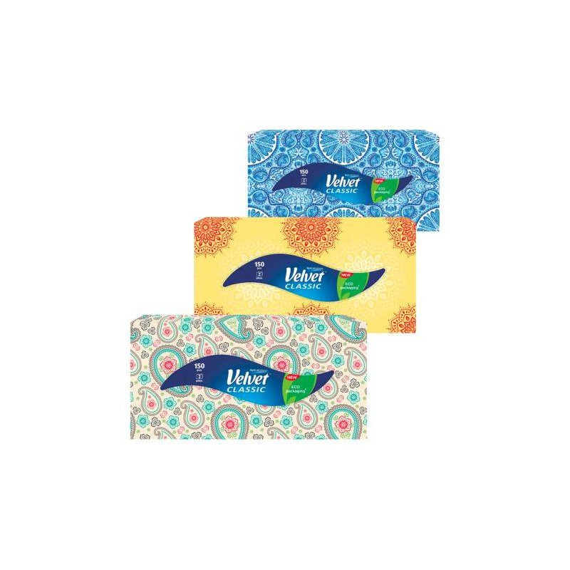 Kozmetické utierky 2-vrstvové Velvet Classic 150ks