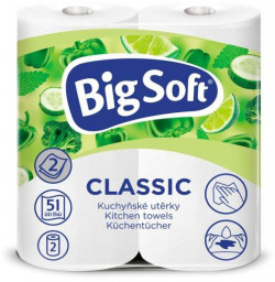 Kuchynské utierky 2-vrstvové Big Soft Classic 2ks, 10,5m