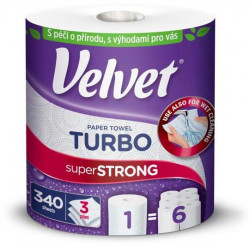 Kuchynské utierky 3-vrstvové Velvet Turbo 1ks, 75,82m