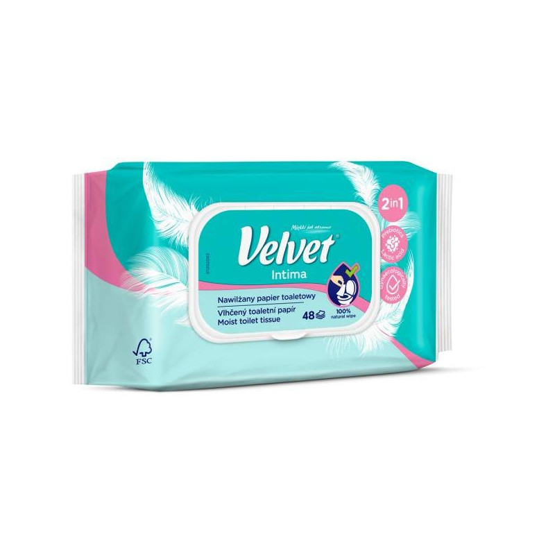 Vlhčený toaletný papier Velvet Intima 48ks