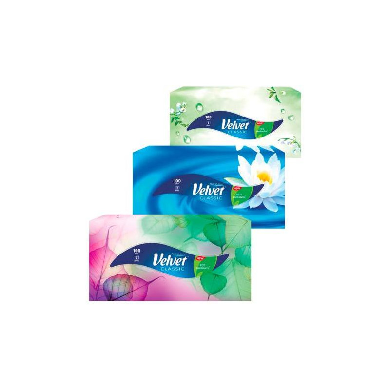 Kozmetické utierky 2-vrstvové Velvet Classic 100ks