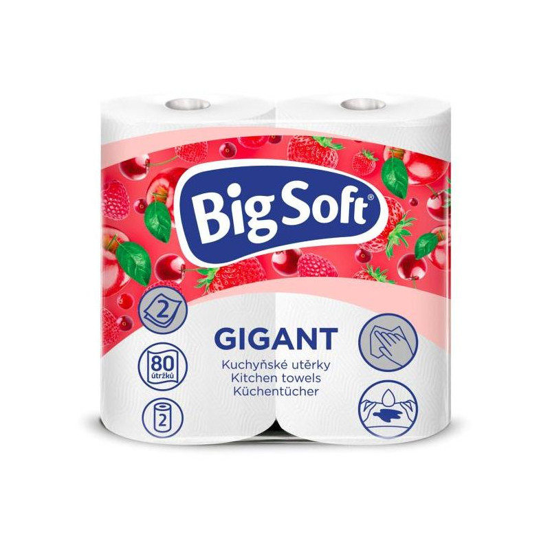 Kuchynské utierky 2-vrstvové Big Soft Gigant 2ks, 16,4m