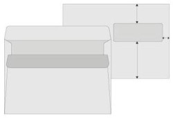 Poštové obálky C5 s páskou, okienko vpravo 90x45mm 1000ks