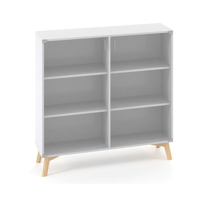 Policová skriňa ALFA ROOT nika s del.priečkou, 2 police, 120x45x121,5cm, biela