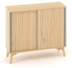 Policová skriňa ALFA ROOT, posuvné dvere, 1 polica, 100x45x88,7cm, dub