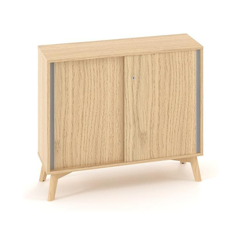 Policová skriňa ALFA ROOT, posuvné dvere, 1 polica, 100x45x88,7cm, dub