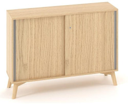 Policová skriňa ALFA ROOT s del.priečkou, posuvné dvere, 1 polica, 120x45x88,7cm, dub