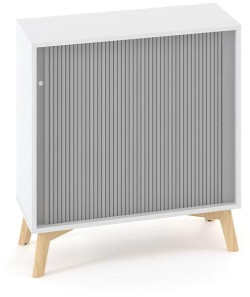 Policová skriňa ALFA ROOT, žalúziové dvere RAL9010, 1 polica, 80x45x88,7cm, biela