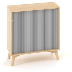 Policová skriňa ALFA ROOT, žalúziové dvere RAL9010, 1 polica, 80x45x88,7cm, dub