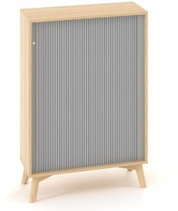 Policová skriňa ALFA ROOT, žalúziové dvere RAL9010, 2 police, 80x45x121,5cm, dub