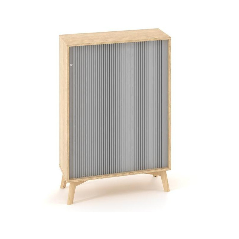 Policová skriňa ALFA ROOT, žalúziové dvere RAL9010, 2 police, 80x45x121,5cm, dub