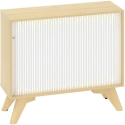 Policová skriňa ALFA ROOT, žalúziové dvere RAL9010, 1 polica, 100x45x88,7cm, dub