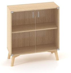 Policová skriňa ALFA ROOT, sklo, 1 polica, 80x45,8x88,7cm, dub