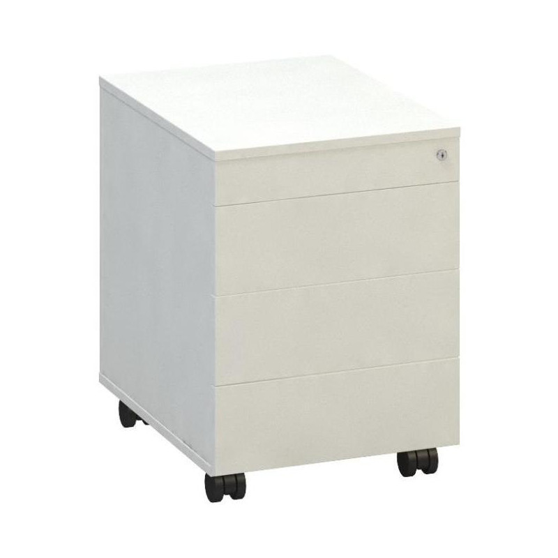 Mobilný kontajner ALFA, 3+1 zásuvka, bez úchytiek, biely