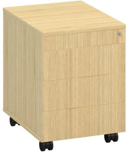 Mobilný kontajner ALFA, 3+1 zásuvka, bez úchytiek, dub