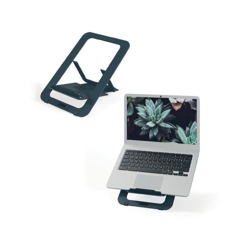 Stojan na notebook nastaviteľný Leitz Ergo hliníkový ultra plochý nastaviteľný, zamatový šedý