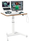 Stôl na sedenie/státie elektrický s kompaktnou doskou, biely