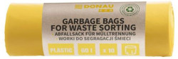 Vrecia zaväzovacie DONAU ECO na separovanie plastov 60 ℓ, 28mic, 10 ks, žlté