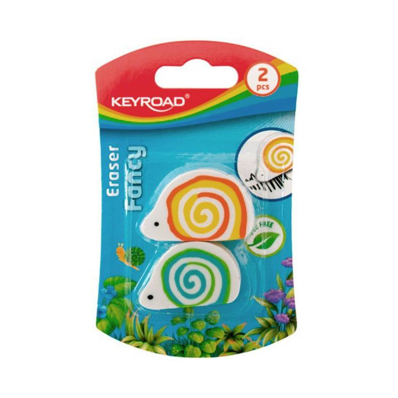 Guma univerzálna KEYROAD Snail 3ks blister mix farieb