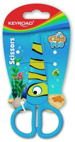 Školské nožnice KEYROAD fish blister modré