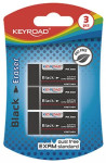 Guma KEYROAD Black 3ks blister čierna