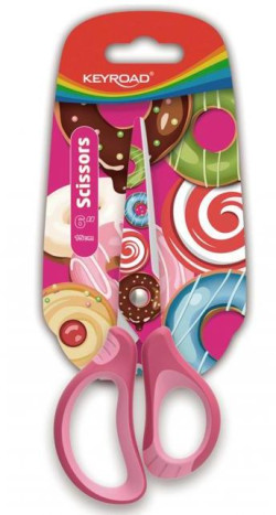 Školské nožnice KEYROAD Tatto Soft blister mix farieb