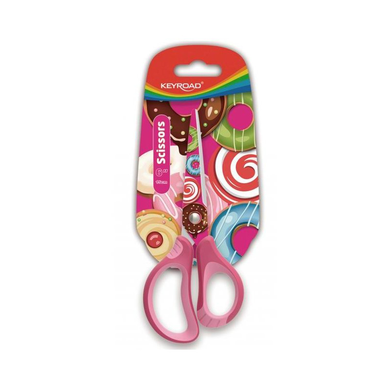 Školské nožnice KEYROAD Tatto Soft blister mix farieb
