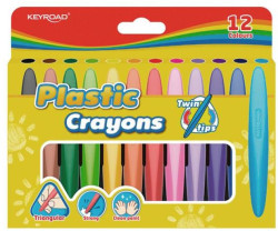 Voskové pastelky KEYROAD Twin Tips trojhranné mix farieb
