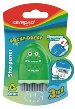 Strúhadlo KEYROAD ROCKY-DOCKY plastové s nádobou na odpad blister mix farieb