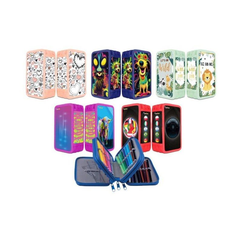 Peračník 3-zipsový plný, Gimboo, mix motívov, 10 ks