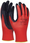 Rukavice pletené, polomáčané DONAU SAFETY Super Latex kat. II červené veľ. 10
