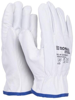 Rukavice pracovné celokoženné DONAU SAFETY biele veľ. 10/XL