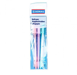 Guľôčkové pero DONAU modré, 3 ks