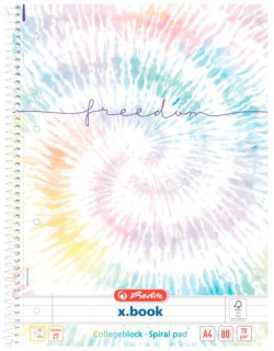 Blok poznámkový Herlitz A4, 80 listov, linajkový, New Batik Freedom