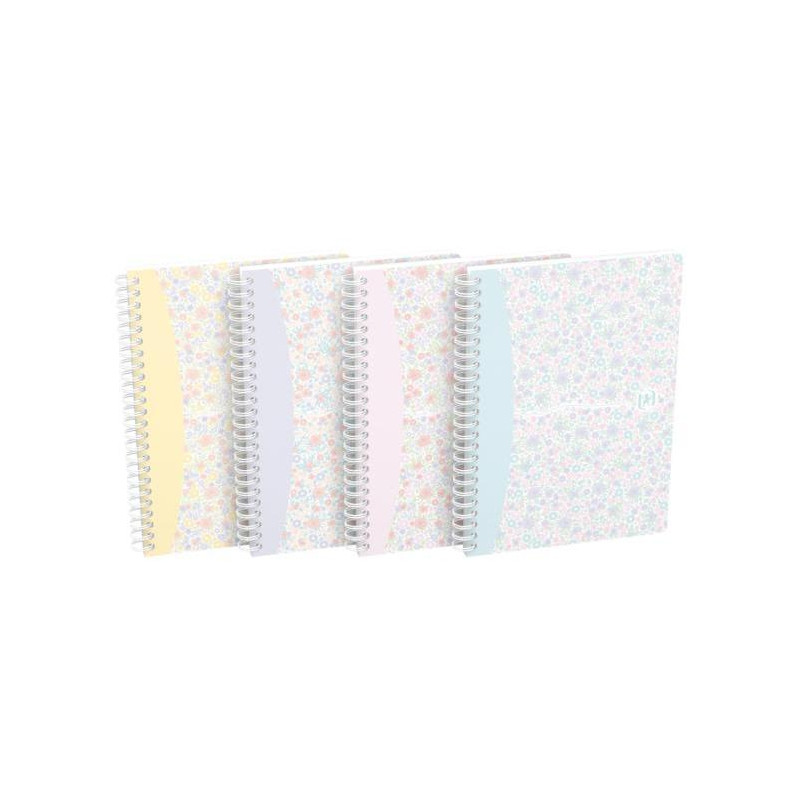 Blok Oxford Floral, A5, 60 listov, linajkový, mix farieb