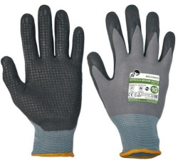 Rukavice z úpletu NYROCA MAXIM DOTS, čierno/sivé, veľ. 11/XXL