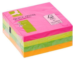 Samolepiaci bloček Q-CONNECT 76x76 mm, 400 l, neónová
