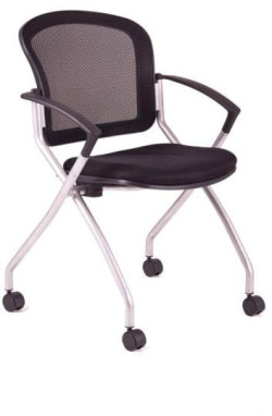 Rokovacia stolička s kolieskami METIS, čierna