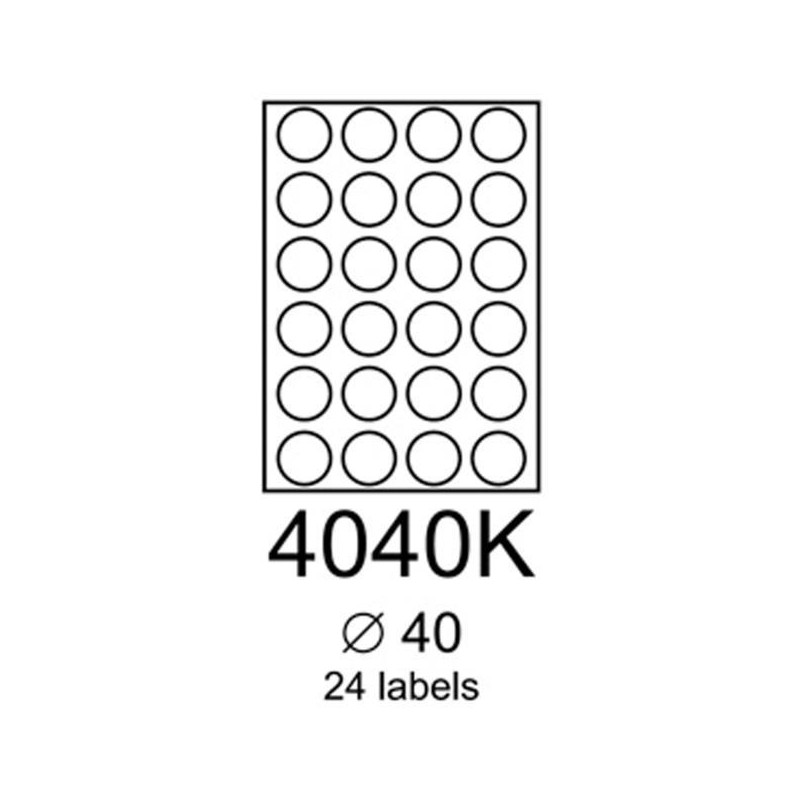 Etikety Rayfilm 40mm kruhové žlté R01214040KA, 100 hárkov