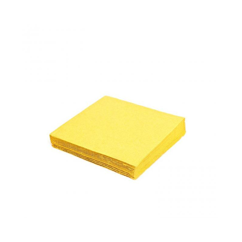 Papierové servítky 2-vrstvové 33x33cm žlté (50 ks)